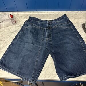 Marithe Francois Girbaud Mens Blue Brand X Loose Baggy Jean Shorts Size 36